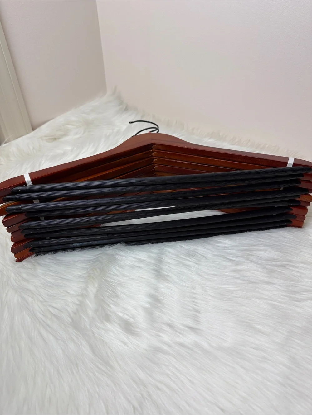 Brookstone Premium Wooden Suit Hangers in Mahogany - Set of 10